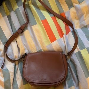 FEED Brown Leather Crossbody Bag